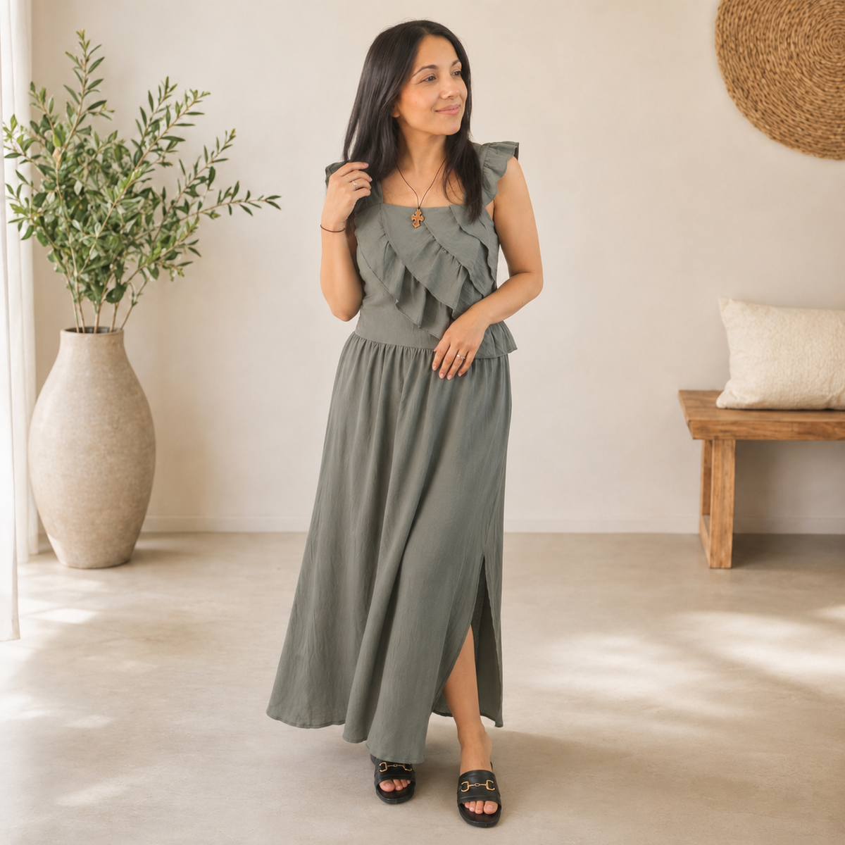 Vestido Con Volantes
