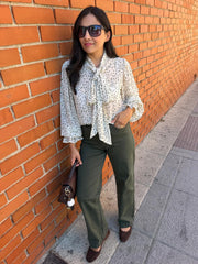Vaquero verde kaki bolsillos botones