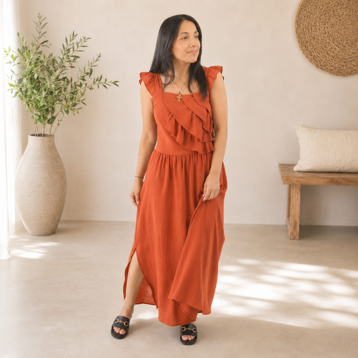 Vestido Con Volantes