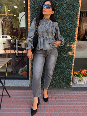 Vaquero gris MomFit